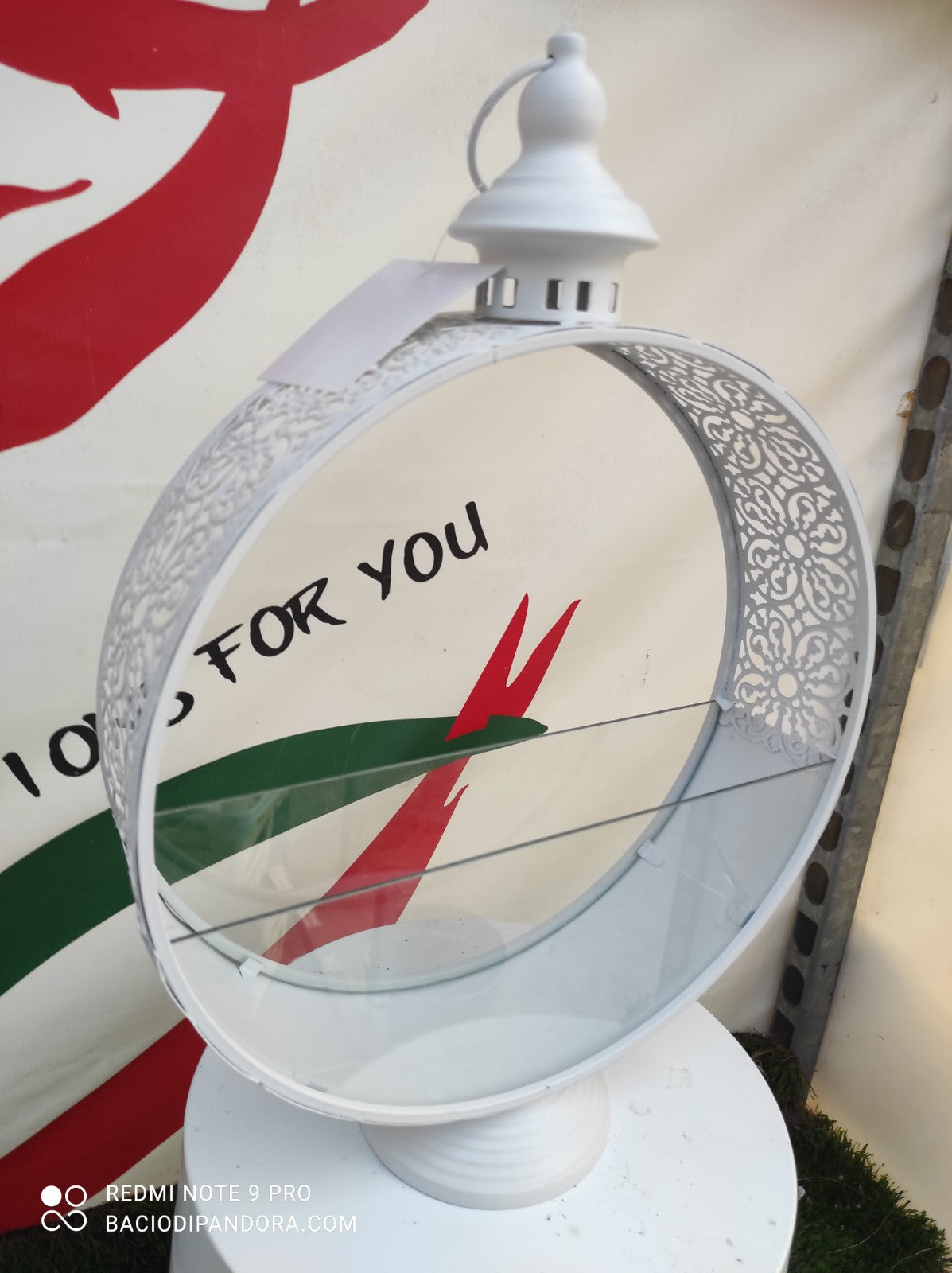 Vaso lanterna a disco metallo