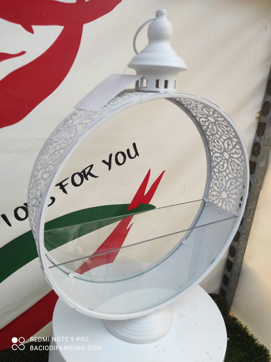 Vaso lanterna a disco metallo