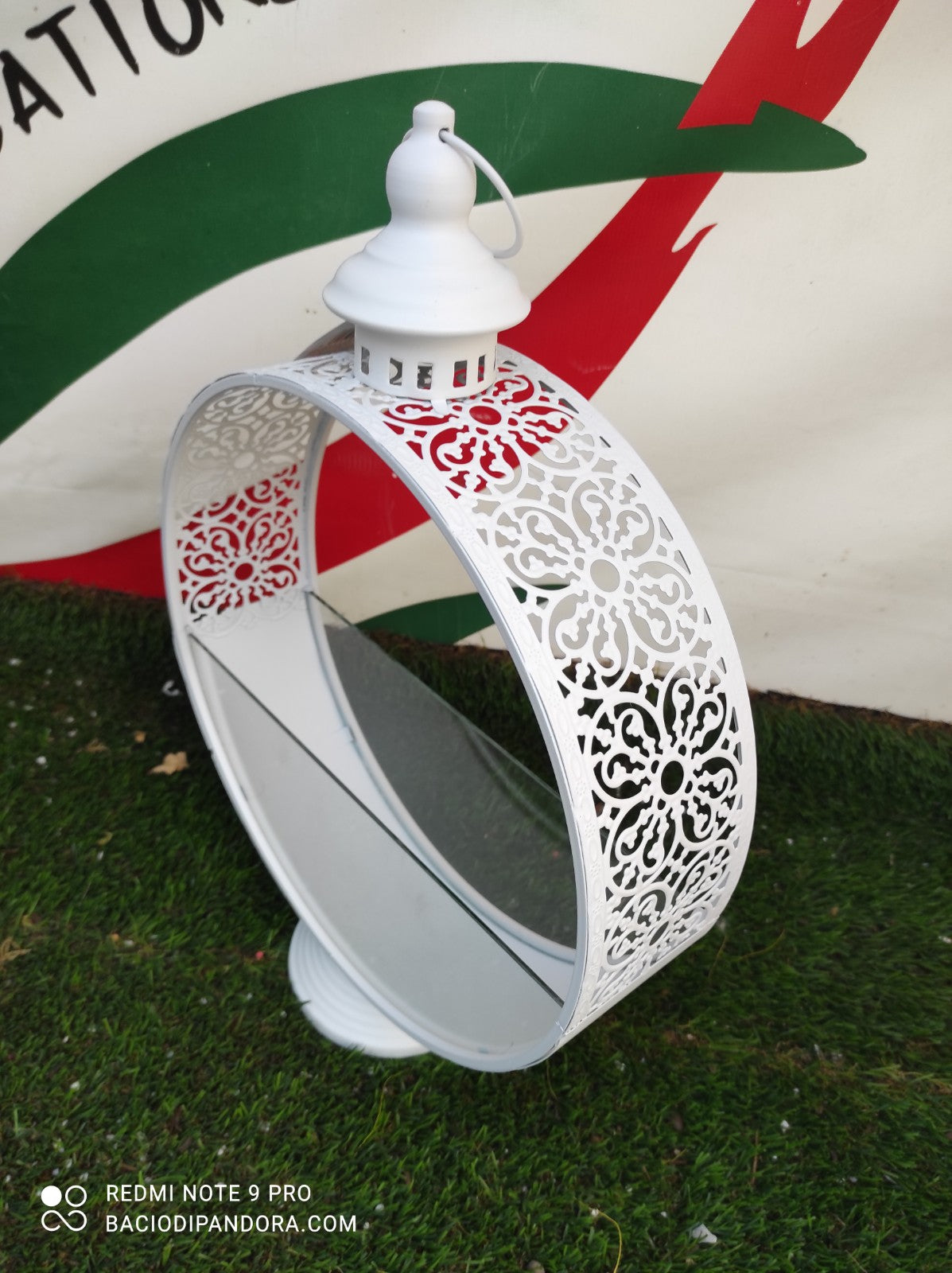 Vaso lanterna a disco metallo