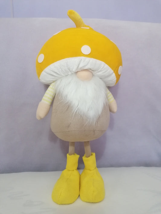 GNOMO PELUCHE GRANDE CON TESTA DI FUNGO E CON GAMBE