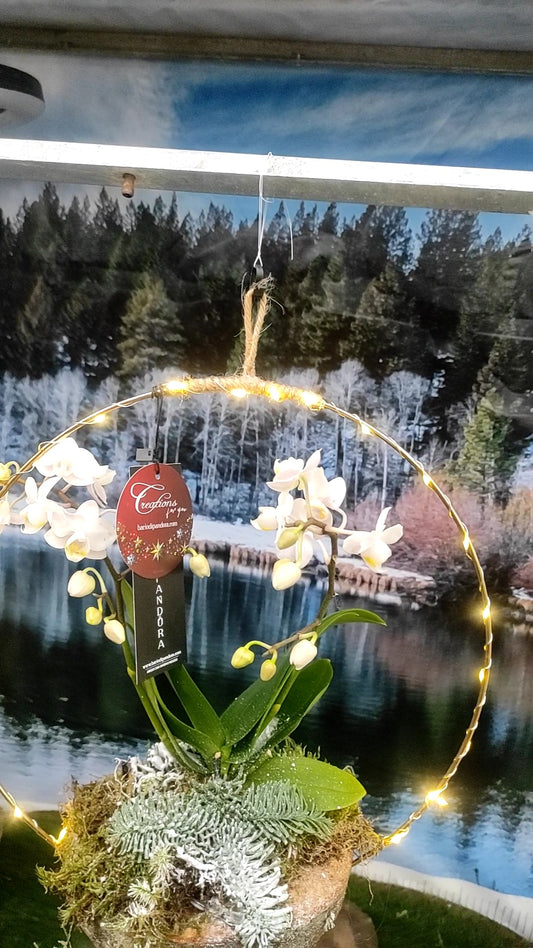 Centro tavola  in legno e luci led